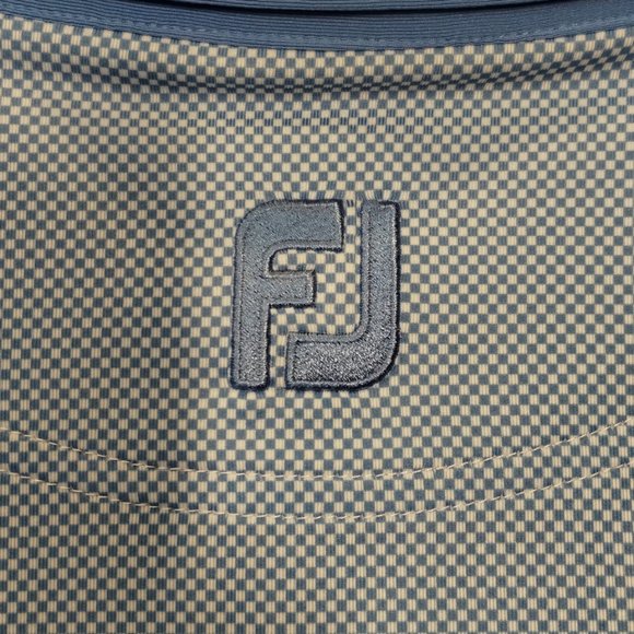 FootJoy Blue /White Checkerboard pattern Golf Shirt  Size L - Picture 7 of 10